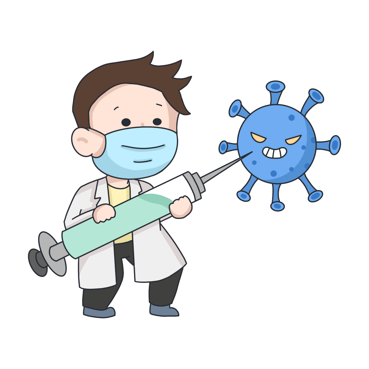 Pngtreedoctor injecting vaccine cartoon illustration 6671122