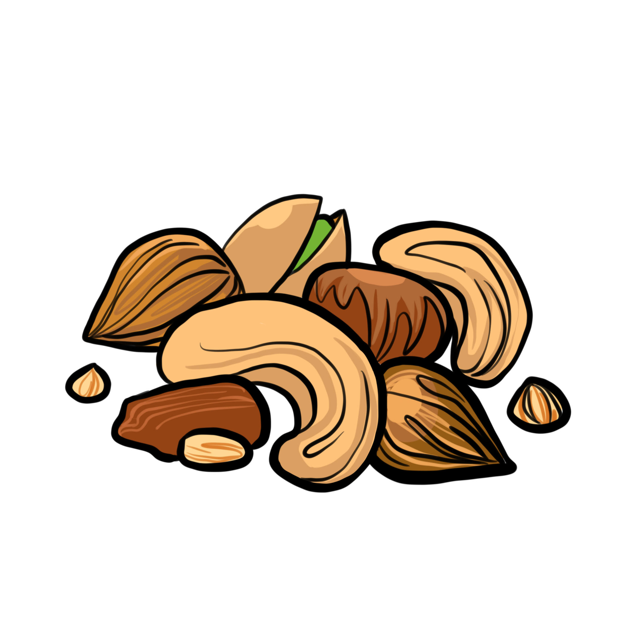 Pngtreevariety of nuts decorative illustration 4676369