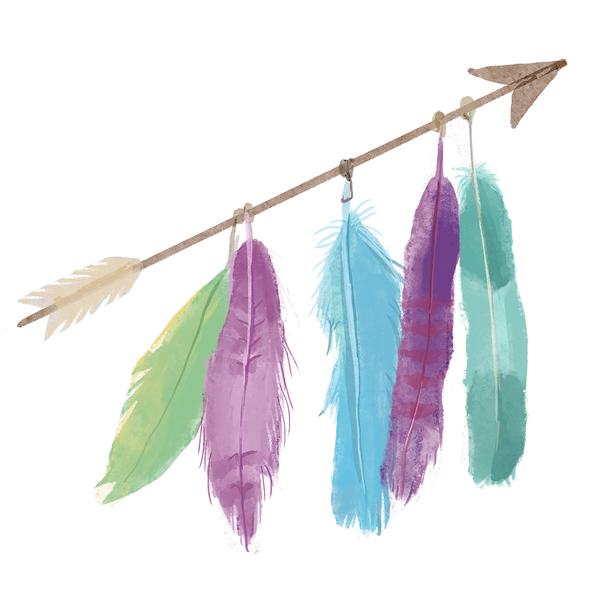 Pngtreewatercolor boho style feather arrow 6631376